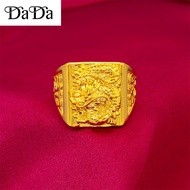 Original 916 Gold Mighty Dragon Pattern Men's Ring Dragon Ring