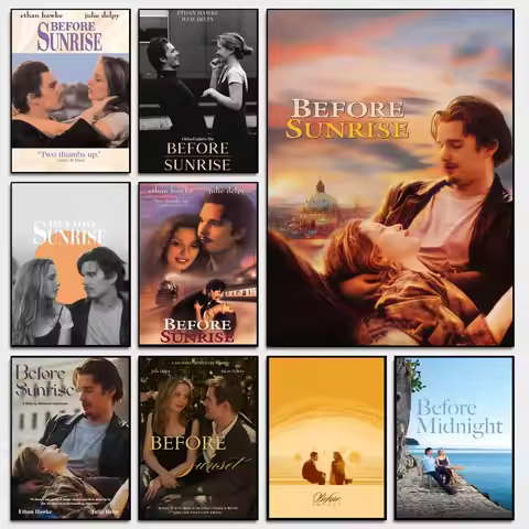 Bella Before Sunrise Bella Before Sunset Movie DIY Sticky Poster Whitepaper Prints Posters Artwork V