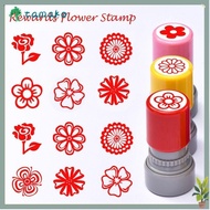 TAMAKO Flower Stamp, Handcraft Random DIY Drawing Toy,  Cartoon Self Inking Plastic Teacher Review S