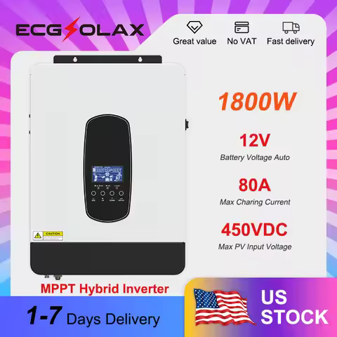 ECGSOLAX1.8KW Hybrid Solar Inverter with Built-in 80A MPPT Controller Off-Grid Solar Hybrid Inverter