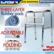 SUPERMAN Walker for Elderly Adult Folding Walker for Adult Stainless Steel Walking Aid Adjustable Li