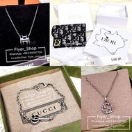Hermes 黑銀大 Pop H 頸鏈 Gucci 經典純銀GG頸鏈 Gucci 經典純銀鎖匙GG手鏈 18cm Dior 經典銀色Clair D Lune CD 頸鏈 Dior 經典藍色厚款Sadd
