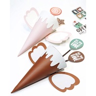 Flower Paper Bouquet Cone Motif Ice Cream Bouquet Flower Cone Paper