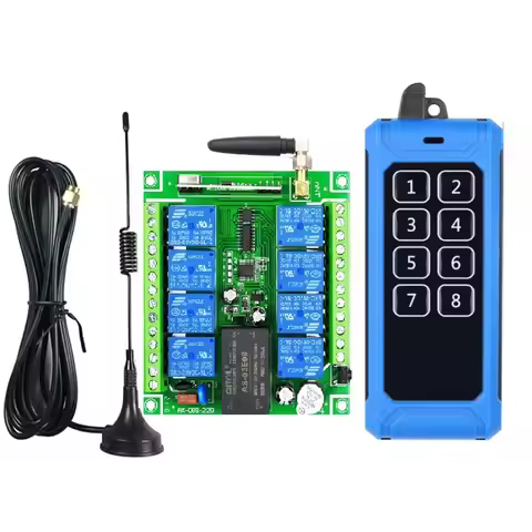 industrial 3000m Universal AC110V 220V 240V 265V 8CH RF Wireless Remote lighting Control switch Rece