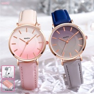 【Free gift ring】NAIDU watch for woman 34CD Fashion Waterproof Leather Strap ladies watch