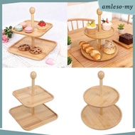 [AmlesoMY] Wood Cupcake Stand Dessert Display Stands Two Tiered Trays Cupcake Display Stand for Farm