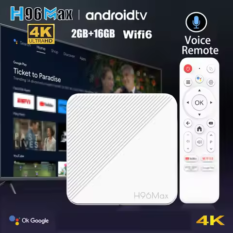 D H96 MAX H313 Smart Android TV Box OTA 4K 100M/LAN Wifi6 BT5.0 Google Voice Remote 8GB 16GB Media P