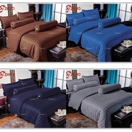 6-Piece Bedding Set With Duvet Plain Color Striped Pattern Size 5 Feet And 6 Can Be Used With Up To 