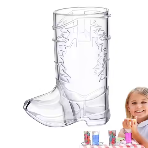 Clear Cowboy Boot Shot Plastic Reusable Western Whiskey Plastic Cup Western Cowboy Beer Mug Cowboy T
