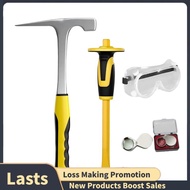 4pcs Geology Rock Pick Hammer Kit, Geology Hammer Tools, 32oz Rock Hammer & Chisels with Jewelers Lo