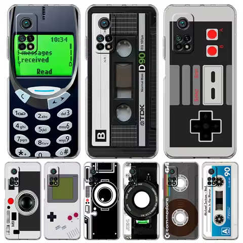 Vintage Tape Camera Gameboy Phone Case For Xiaomi 14 13 12 Lite Mi 11 11X 13T 12T For Poco X5 X4 X3 