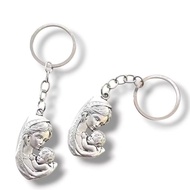 GANTUNGAN Maria Bunda Silver Italy Keychain P43/13 - Spiritual Keychain - Virgin Mary Keychain