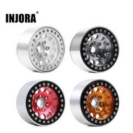C7 INJORA 2 4Pcs CNC Aluminum Alloy 1.9 Beadlock Wheel Rim For 1/10 RC Crawler Car Axial Scx10 900