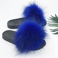 Fur Shoes Raccoon Raccoon fur Fox fur Slippers Female Cross-Border European Station fur slides