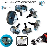 ELECROWN HIGH SPEED STEEL HSS HOLE SAW 54mm~75mm