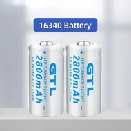 GTL 16340 3.7V 2800mAh Lithium Li-ion Battery CR123A Rechargeable Batteries 3.7V CR123 for Laser poi
