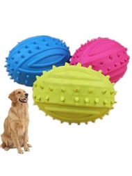 1個中小型犬塑膠tpr球,球身帶小瘤設計,可清潔牙齒和發出聲音,作為咀嚼玩具