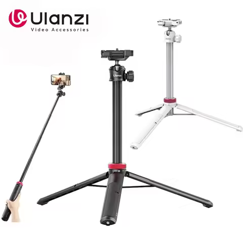 Ulanzi MT-44 Extendable Selfie Stick Vlog Tripod with Phone Clamp Holder Mount for Phone DSLR Camera