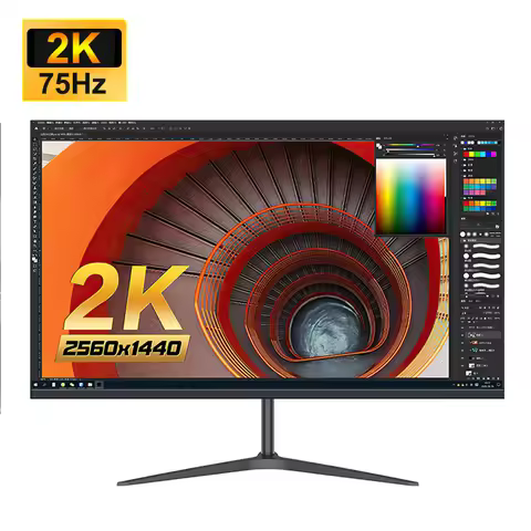 FYHXele 27Inch Monitor 2K 75Hz QHD IPS Panel LCD Flat 1msDisplay Gaming Monitor HDMI DP Support G-Sy