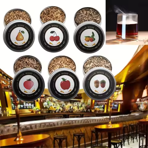 Smoking Wood Chips for Cocktail Smoker Whiskey Smoker 6 Flavors Natural Wood Chips Husband Father's 