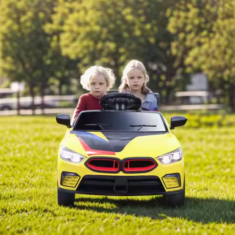 Kids Ride On Car, 4-Wheels Quad Kids Electric Car, Toddler Electric Racing Car with LED Headlight, M
