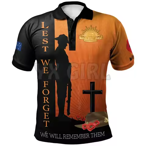 Summer shirts women for men Anzac Day Remembrance Day 3D printed Short sleeve t shirts Tops camisas