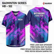 UNGU Badminton Jersey Series HB-102 Modern Purple Pink Design Custom Sponsor Team Namebiru