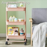 ◆[ Ready Stock Msia ] 3 Tier Multifunction Storage Trolley Rack Office Shelves Home Kitchen With Wheel