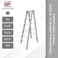 [HEAVY DUTY] STRONGMAN ALUMINIUM 14 - 16 STEPS DOUBLE SIDED LADDER l TANGGA LIPAT l 梯子