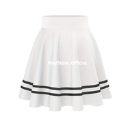 ROK PENDEK WANITA LIST PUTIH TERBARU ROK MINI WANITA LIST ROK TENNIS WANITA ROK GYM ROK ZUMBA ROK JU