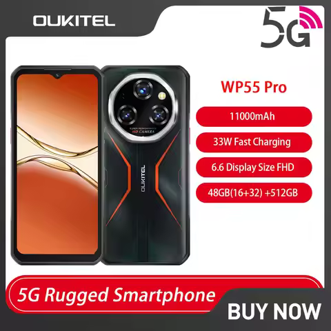 Oukitel WP55 Pro 5G Rugged Smartphone Android 15.0 New 6.6" Product Global Version 48GB(16+32) +512G