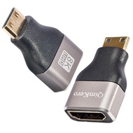 Mini HDMI to HDMI Adapter 2-Pack, 8K@60Hz, 4K@144Hz, 2K@240Hz Female to Mini HDMI Male Adapter, Comp