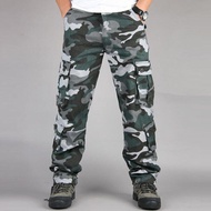 Men Camouflage Pants Multi Pocket Functional Camo Tactical Long Trousers Mens Casual Cargo Pants Mil