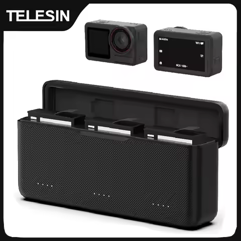 TELESIN 30W PD Fast Charger For DJI OSMO 360 Action 5pro 3 Slots Battery Pocket Charging Box for DJI