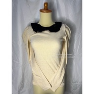 [READY Daily Kawaii Y2K Coquette Mori Goth Vintage Outfit] Katharine Jett Blouse Cream White