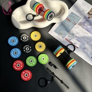 OCEANMAP Mini Barbell Keychain, PVC Exquisite Dumbbell Keychain, Unique Accessories Barbell Sheet De