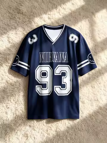 2026 Summer New Rock Band Nirvana Football Jersey T-shirt Men Women Sport Breathable Quick Drying St
