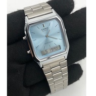 Casio Vintage AQ-230A-2A1 Silver Stainless Steel Band Men Watch / Women Watch