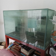 Aquarium tebal kaca 12 mm, ukuran 65x84x150cm, kaki kayu kamper