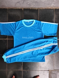 Baju kaos setelan olahraga seragam olahraga PAUD RA TK SD Biru Putih