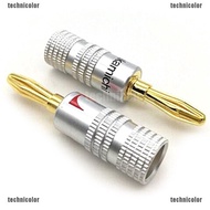 shop ❤❤ 10Pcs Nakamichi Gold Plated Copper Speaker Banana Plug Male Connector