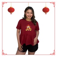MERAH Cheron - Latest Women's T-shirt Chinese New Year Christmas Adult Tassel CN5 Girls Clothes Cont