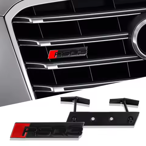 Car Styling Front Grille Badge Decoration Sticker For Audi RSQ3 RSQ5 RSQ7 RSQ8 Logo Emblem Auto Acce