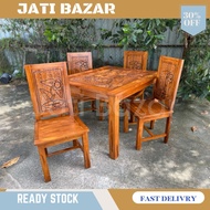 MEJA MAKAN KAYU JATI UKIR /DINNING SET /Meja Makan