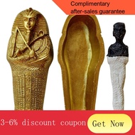 YQ8 Resin Ornament Statue With Ancient Egyptian Pharaoh And Ornaments Ancient Mummy Sculpture Figure For Household Decor