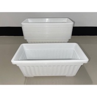 10 pieces big white rectangle pot for plant 32x15x13cm / paso / garden pot / plant tray / pechay pot