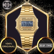 (2 Years Warranty) Jam Tangan Lelaki Casio Retro A168WG-9W Digital Silver Stainless Steel Strap Men/