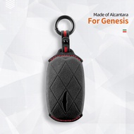 Car Key Case Cover Holder Key buckle alcantara Suede For For genesis gv60 gv90 g90 keychain accessor