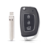 Dandkey 3 Buttons Flip Remote Car Key Case For Hyundai Solaris Verna ELANTRA Santa Fe i10 i20 i30 i3