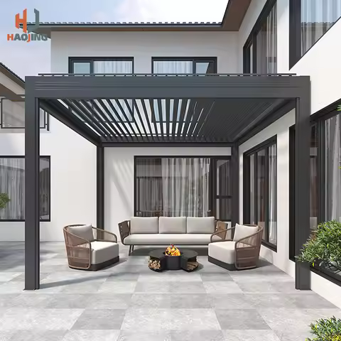 Outdoor Garden Gazebo furniture da esterno Aluminum bioclimatique 3x4 4x5 white Villa balcony Custom